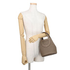 Hermes Tote in the Loop 18 Etoupe Gold Taurillon Clemence Swift — view 4