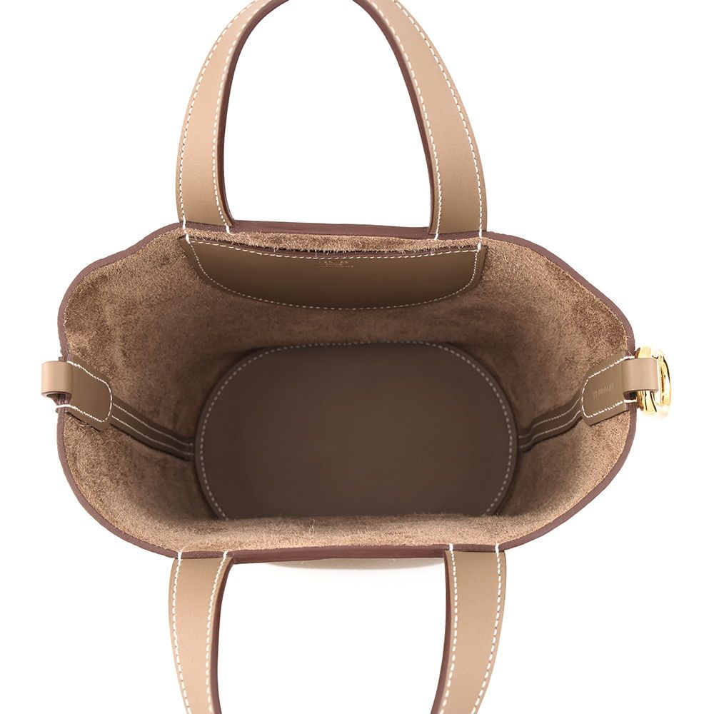 Hermes Tote in the Loop 18 Etoupe Gold Taurillon Clemence Swift — view 5