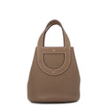 Hermes Tote in the Loop 18 Etoupe Gold Taurillon Clemence Swift