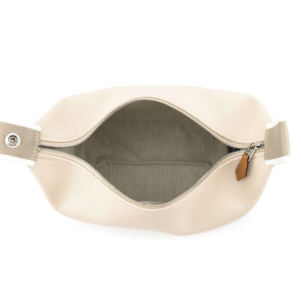 Hermes Pouch Brid Black PM Beige Silver Canvas Case — view 5