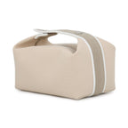 Hermes Pouch Brid Black PM Beige Silver Canvas Case — view 2