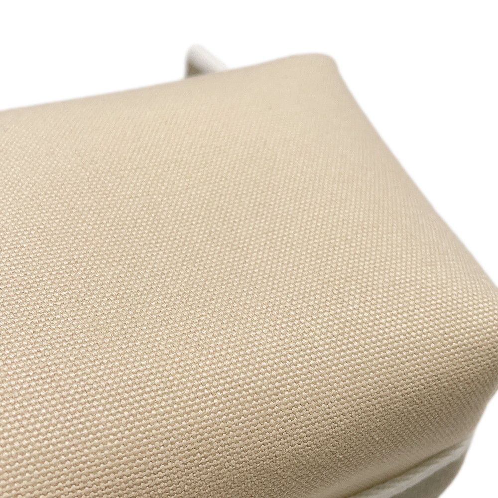 Hermes Pouch Brid Black PM Beige Silver Canvas Case — view 6