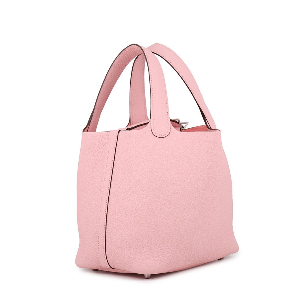 Hermes Handbag Picotin Lock PM Rose Sakura Silver Taurillon Clemence Tote — view 2