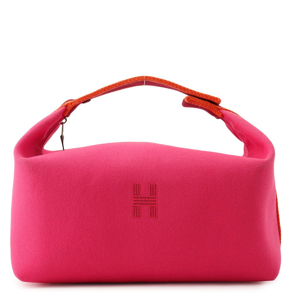 Hermes Handbag Bride-a-Brac GM Hibiscus Silver Canvas Pouch