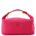 Hermes Handbag Bride-a-Brac GM Hibiscus Silver Canvas Pouch