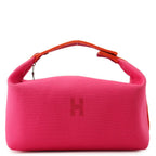 Hermes Handbag Bride-a-Brac GM Hibiscus Silver Canvas Pouch