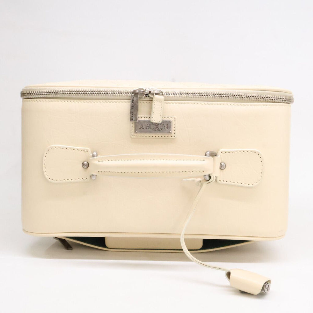 Chanel Vintage Calfskin Beige Quilted Carry Case Travel — view 6