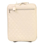 Chanel Vintage Calfskin Beige Quilted Carry Case Travel