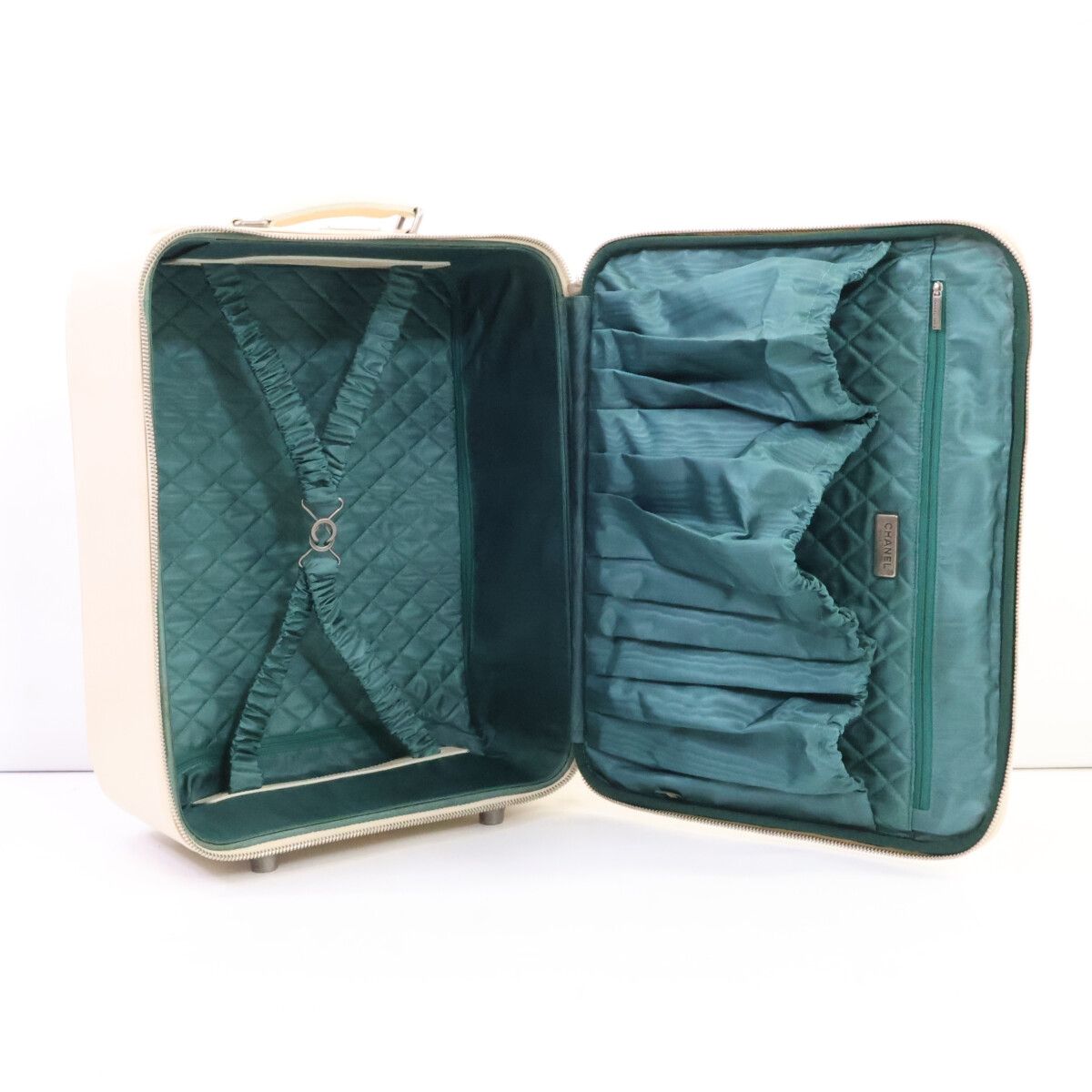 Chanel Vintage Calfskin Beige Quilted Carry Case Travel — view 8