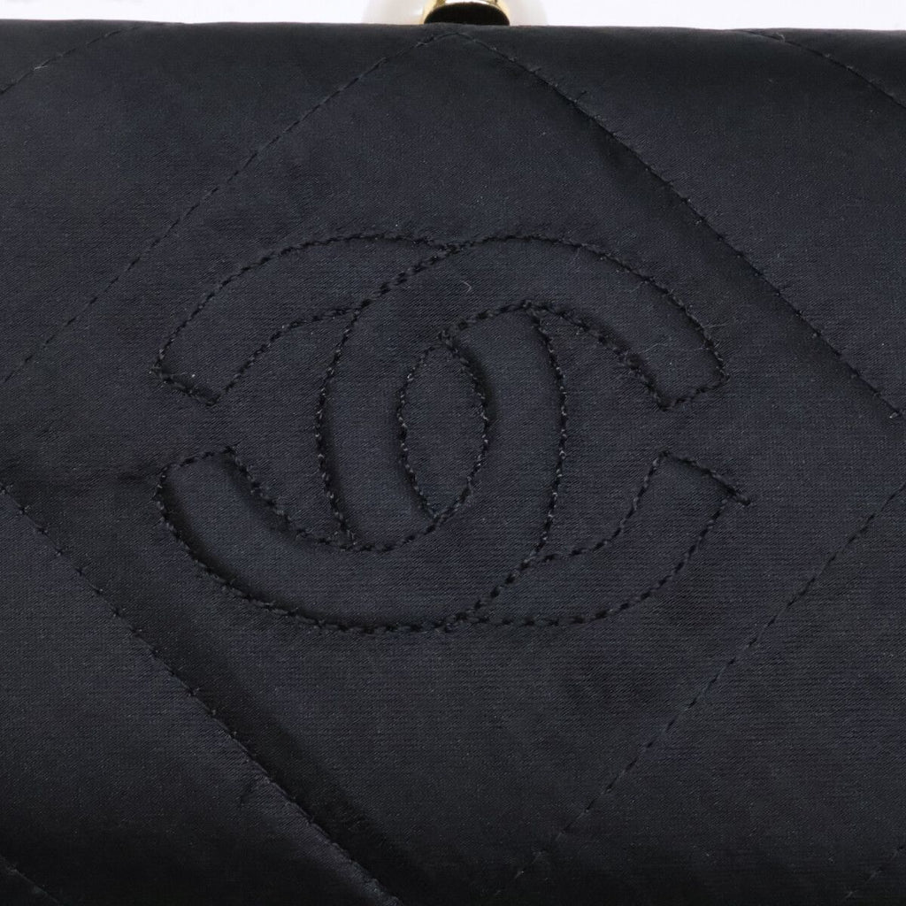 Chanel Vintage Pearl Satin Clutch with Crystal Tassel — view 8