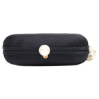 Chanel Vintage Pearl Satin Clutch with Crystal Tassel — view 6
