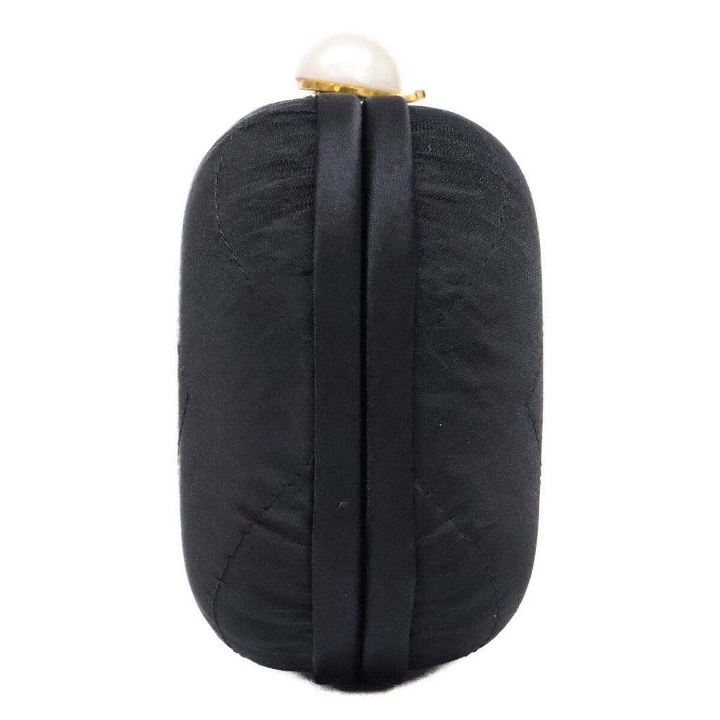 Chanel Vintage Pearl Satin Clutch with Crystal Tassel — view 4