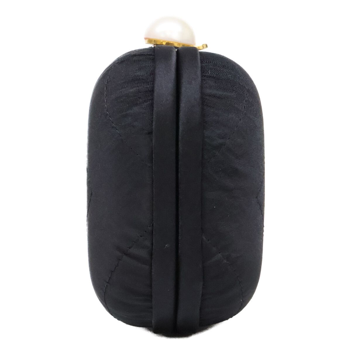 Chanel Vintage Pearl Satin Clutch with Crystal Tassel — view 4