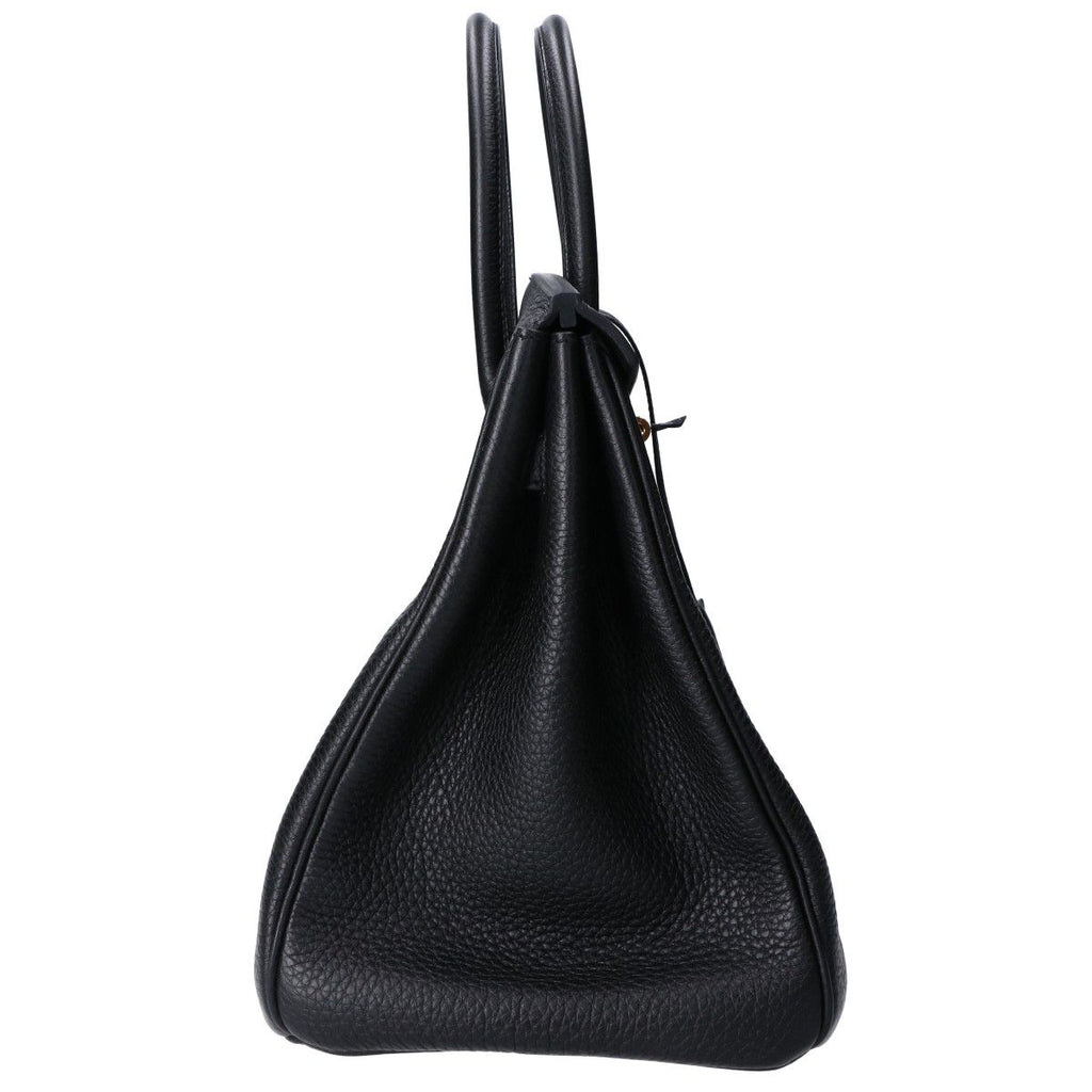 Hermes Noir Togo Gold Birkin 35 Handbag — view 4