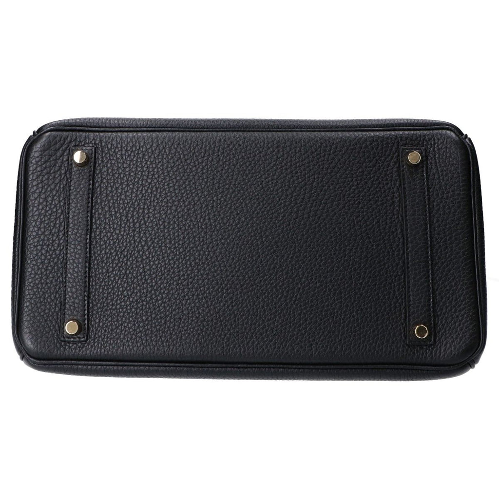 Hermes Noir Togo Gold Birkin 35 Handbag — view 5