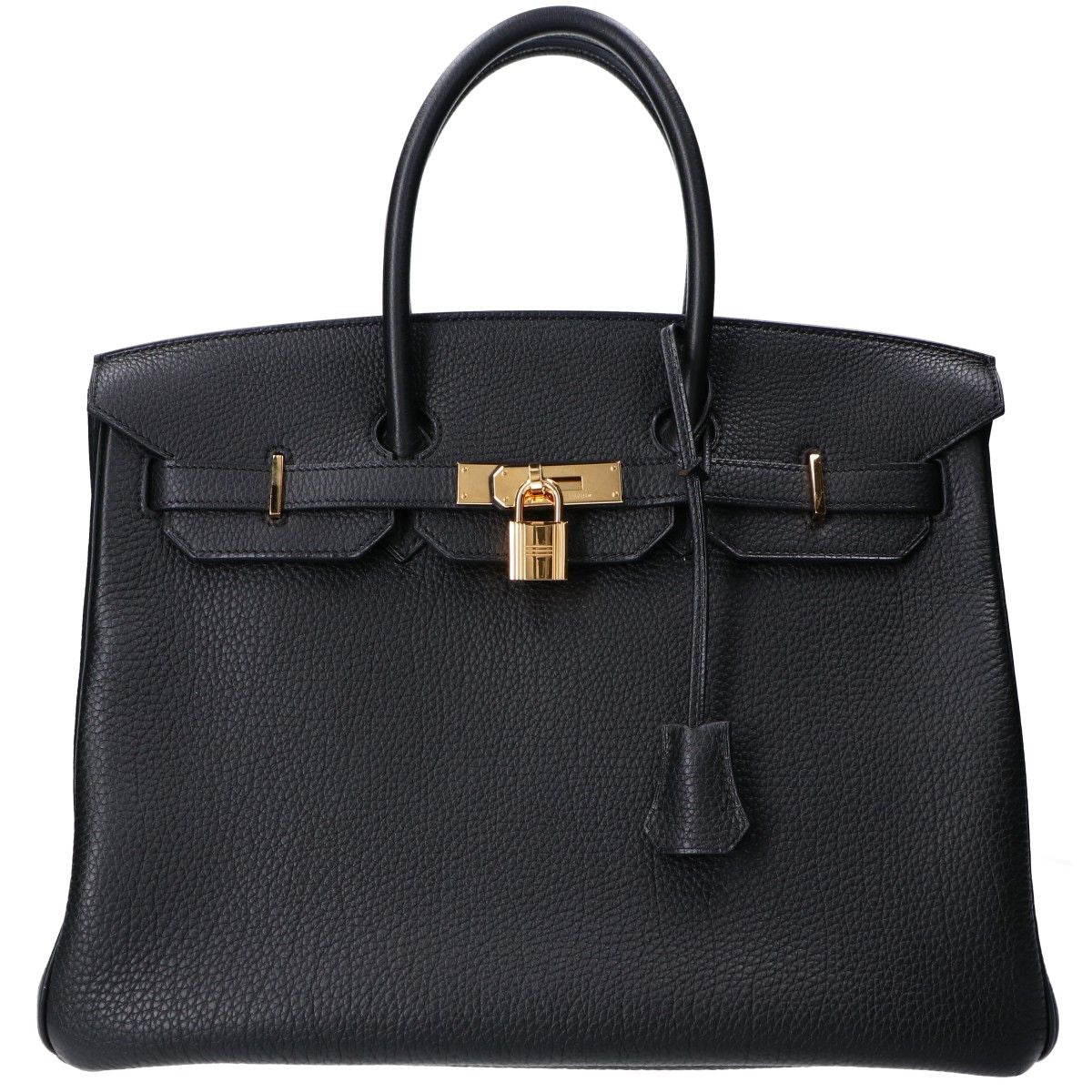 Hermes Noir Togo Gold Birkin 35 Handbag