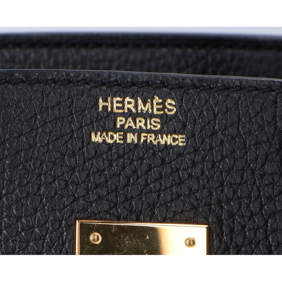 Hermes Noir Togo Gold Birkin 35 Handbag — view 7