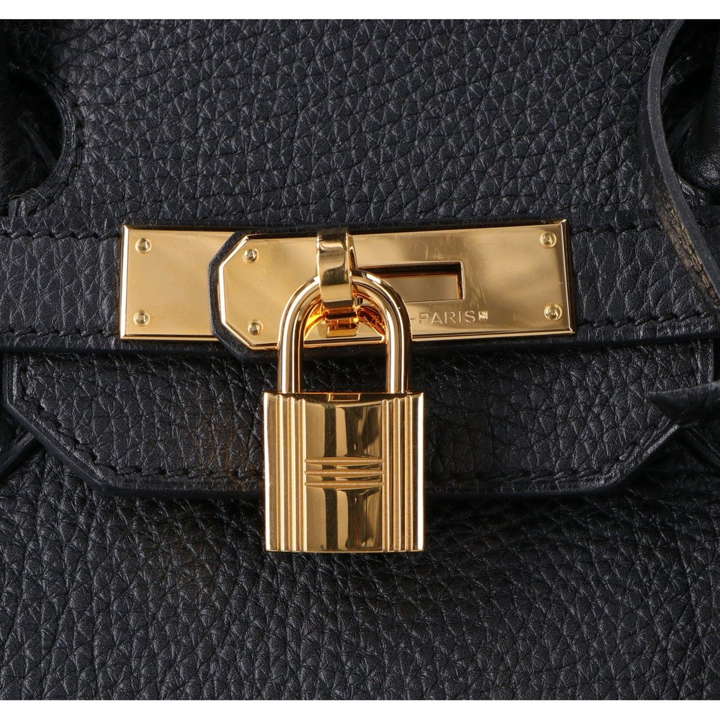 Hermes Noir Togo Gold Birkin 35 Handbag — view 8