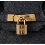 Hermes Noir Togo Gold Birkin 35 Handbag — view 8