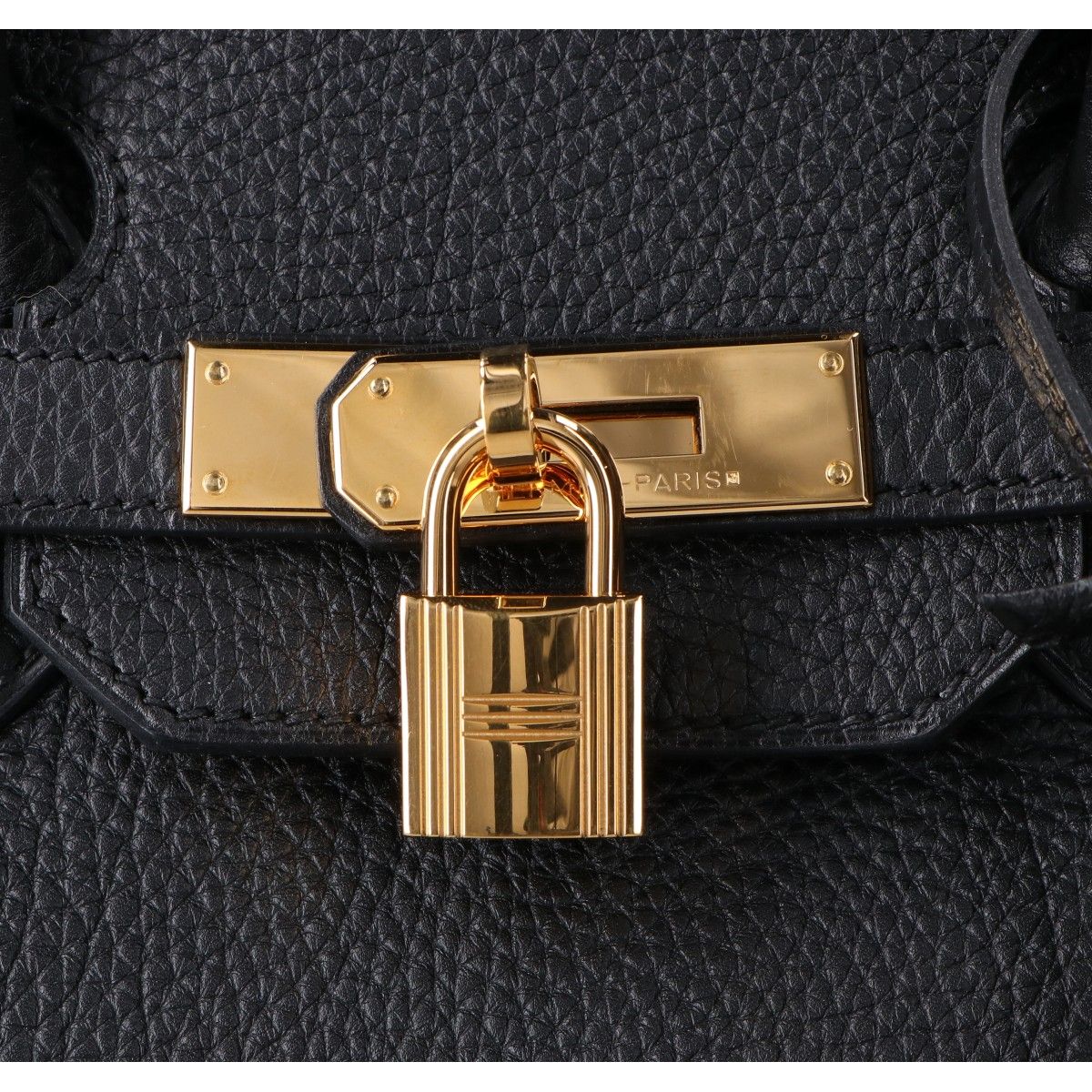 Hermes Noir Togo Gold Birkin 35 Handbag — view 8