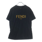 Fendi Logo Print Crew Neck Short Sleeve T-Shirt Black
