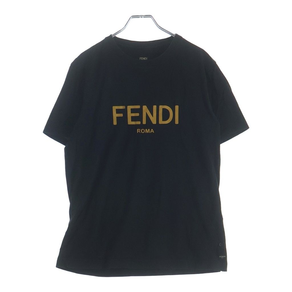 Fendi Logo Print Crew Neck Short Sleeve T-Shirt Black
