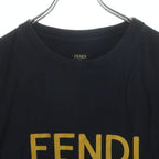 Fendi Logo Print Crew Neck Short Sleeve T-Shirt Black — view 3