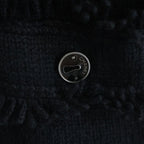 Chanel Boutique Vintage Hoodie CC Logo Button Keyhole Cardigan Fringe Jacket — view 6