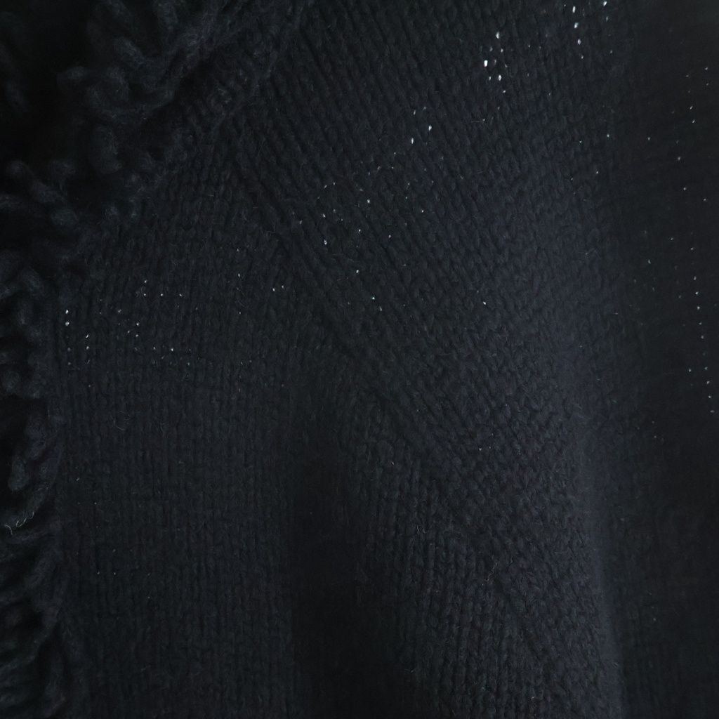 Chanel Boutique Vintage Hoodie CC Logo Button Keyhole Cardigan Fringe Jacket — view 5