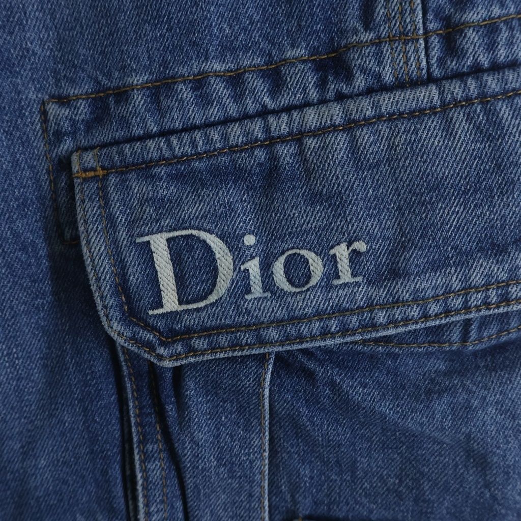 Dior Side Logo Embroidery Cargo Denim Pants Indigo — view 5