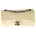 Chanel Quilted in the Mix Chain Shoulder Bag Beige Caviar Leather