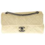 Chanel Quilted in the Mix Chain Shoulder Bag Beige Caviar Leather