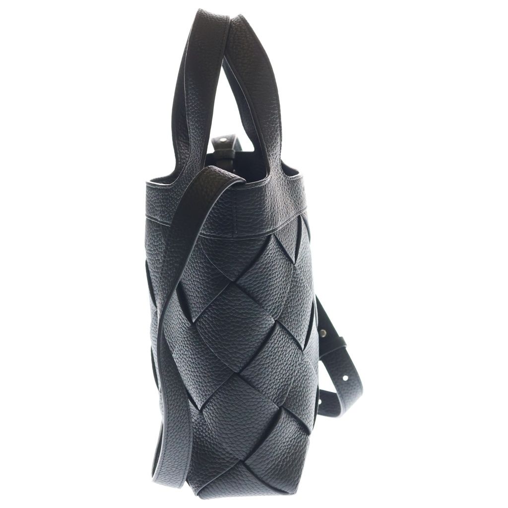 Bottega Veneta Small Diago Leather Quilted 2-Way Tote Shoulder Back Black — view 3