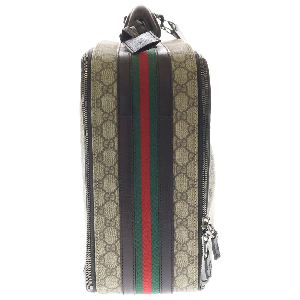 Gucci GG Canvas Sherry Line Suitcase Travel Bag Silver Beige — view 3