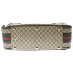 Gucci GG Canvas Sherry Line Suitcase Travel Bag Silver Beige — view 4