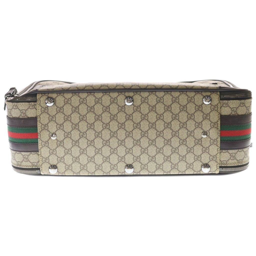 Gucci GG Canvas Sherry Line Suitcase Travel Bag Silver Beige — view 4