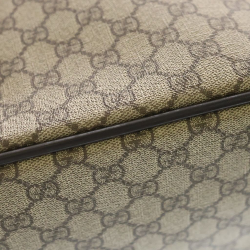 Gucci GG Canvas Sherry Line Suitcase Travel Bag Silver Beige — view 6