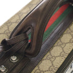 Gucci GG Canvas Sherry Line Suitcase Travel Bag Silver Beige — view 7
