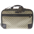 Gucci GG Canvas Sherry Line Suitcase Travel Bag Silver Beige