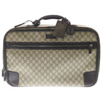 Gucci GG Canvas Sherry Line Suitcase Travel Bag Silver Beige