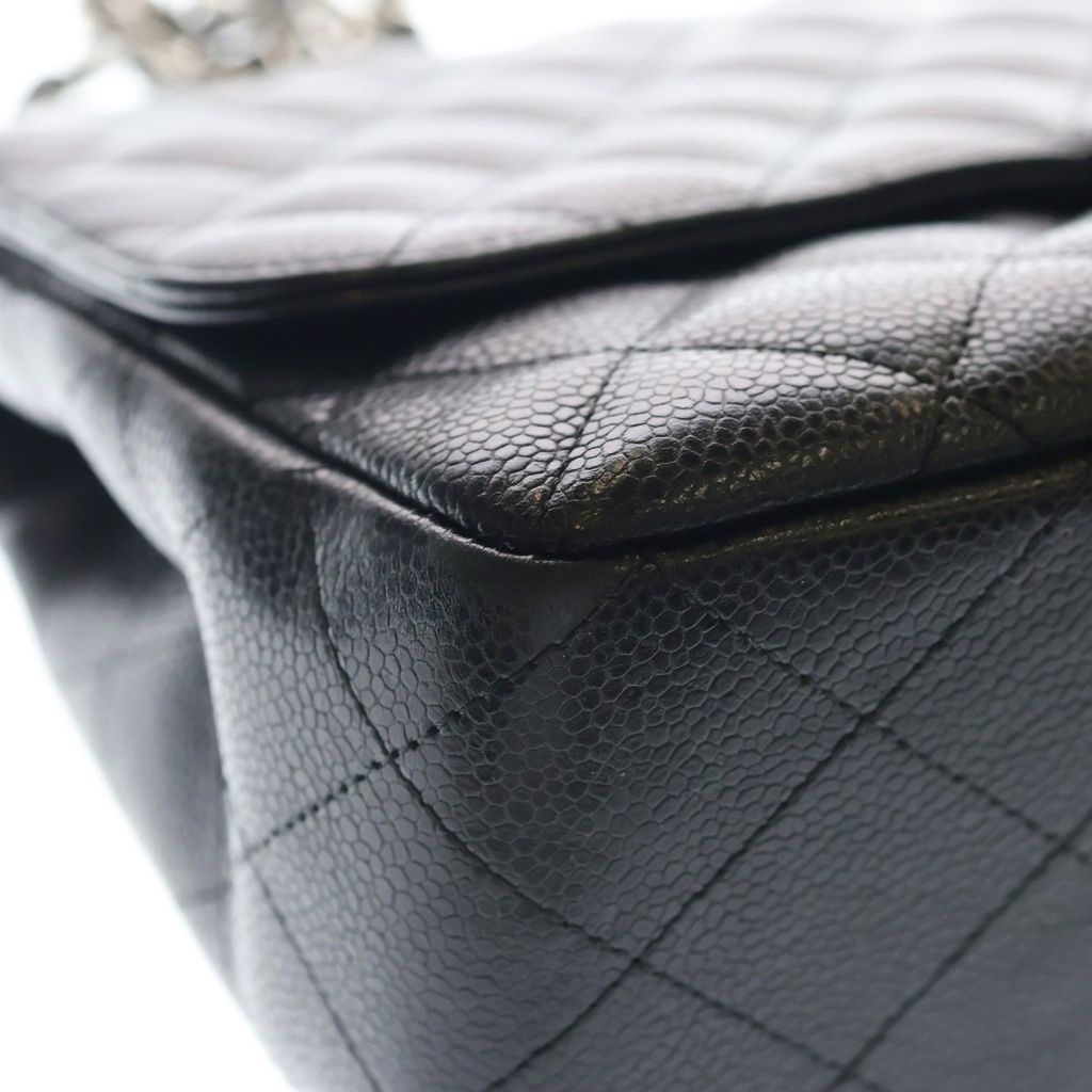 Chanel Maxi Quilted 30 S Flap Chain Shoulder Bag Black Caviar Leather Box Card — view 5