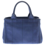 Prada Canapa Triangle Logo Canvas Shoulder Bag Navy — view 2