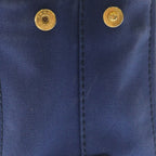 Prada Canapa Triangle Logo Canvas Shoulder Bag Navy — view 7