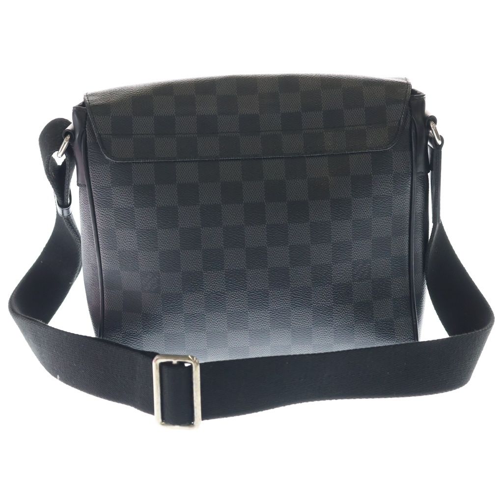 Louis Vuitton District PM Damier Graphite Leather Shoulder Bag Black — view 2