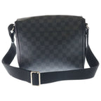 Louis Vuitton District PM Damier Graphite Leather Shoulder Bag Black — view 2