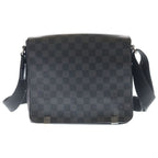 Louis Vuitton District PM Damier Graphite Leather Shoulder Bag Black