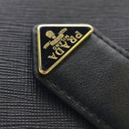 Prada Saffiano Compact Wallet Bifold Leather Black — view 6