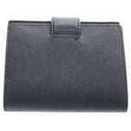 Prada Saffiano Compact Wallet Bifold Leather Black — view 2