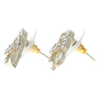 Chanel CC Logo Arrow Earrings Rhinestone Gold — view 3