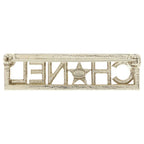 Chanel Rhinestone Logo Brooch Pin Badge Gold — view 2
